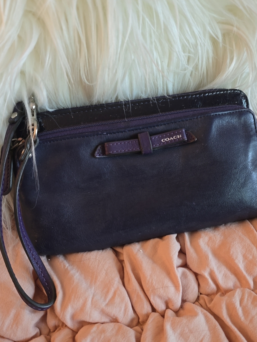 Vintage Coach Wristlet Double Zip Wallet #49623